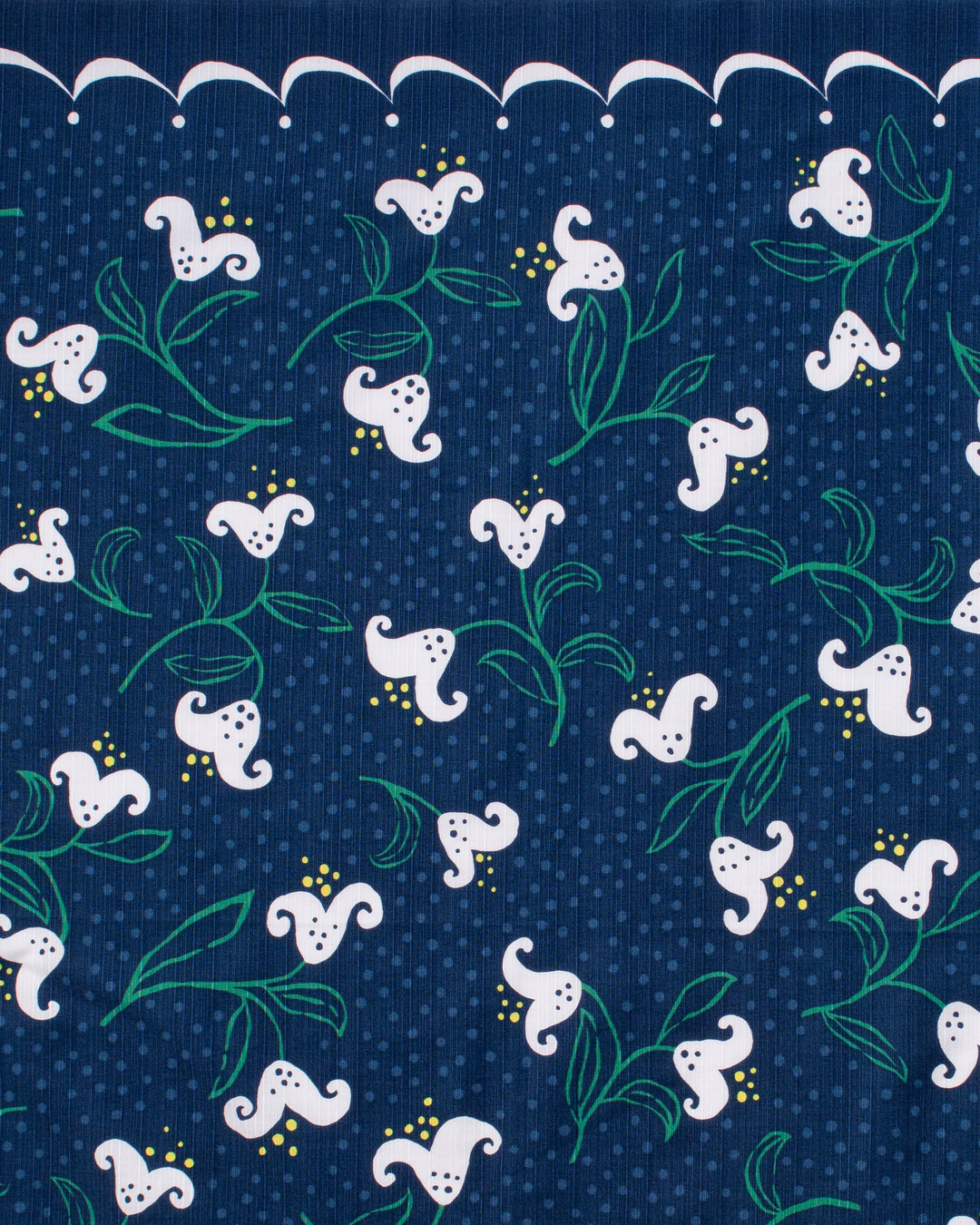 Modern Furoshiki, Musubi, Yumeji Takehisa, Lily, Navy Blue 35.5 x 35.5