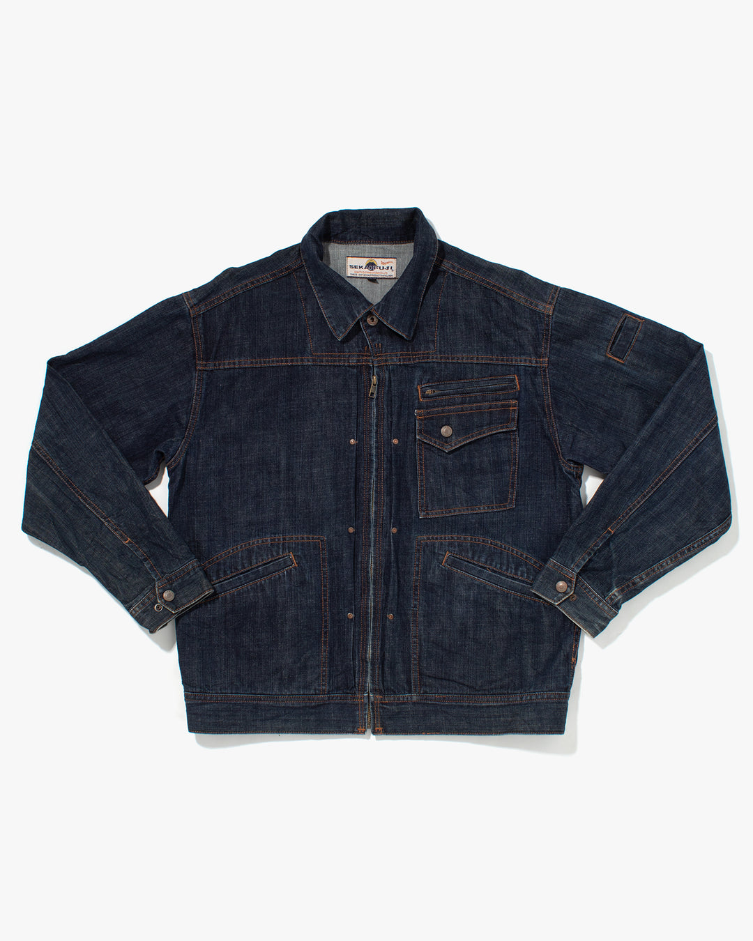 Japanese Repro Denim Jacket, Sekaifuji, Utility Pocket Details - XL