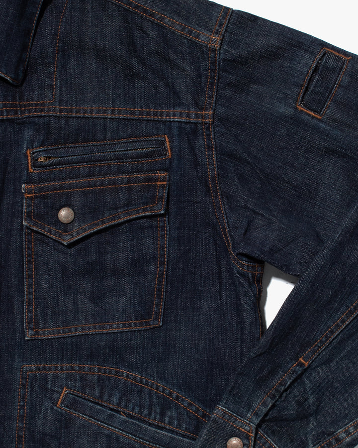 Japanese Repro Denim Jacket, Sekaifuji, Utility Pocket Details - XL