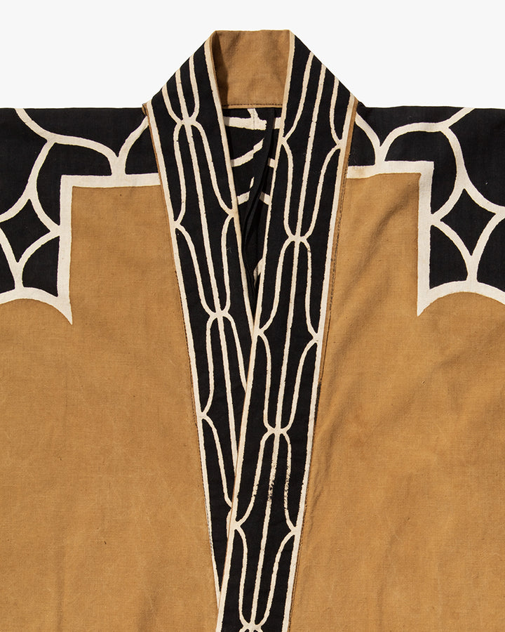 Vintage Ainu Robe, Brown with Black and Cream Details