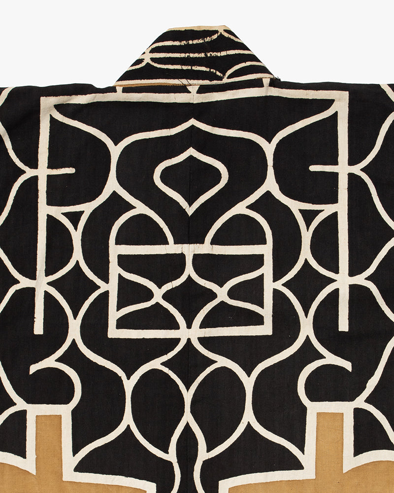 Vintage Ainu Robe, Brown with Black and Cream Details