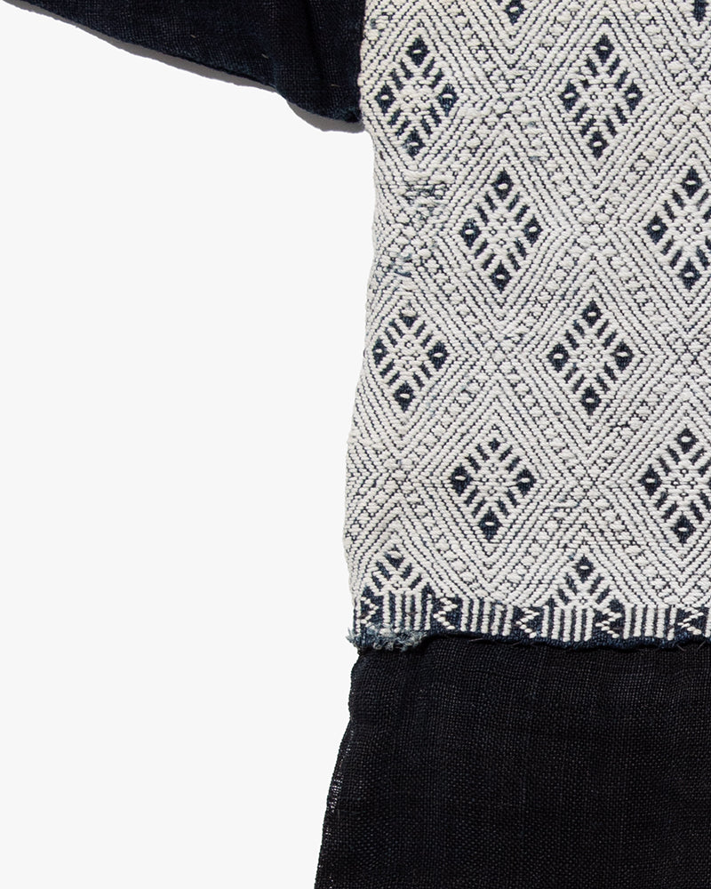 Vintage Noragi Jacket, Partially Sashiko Stitched, Indigo with White Hishi