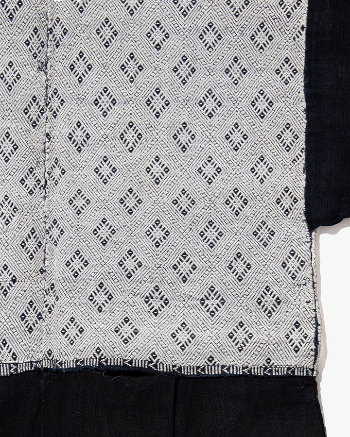 Vintage Noragi Jacket, Partially Sashiko Stitched, Indigo with White Hishi