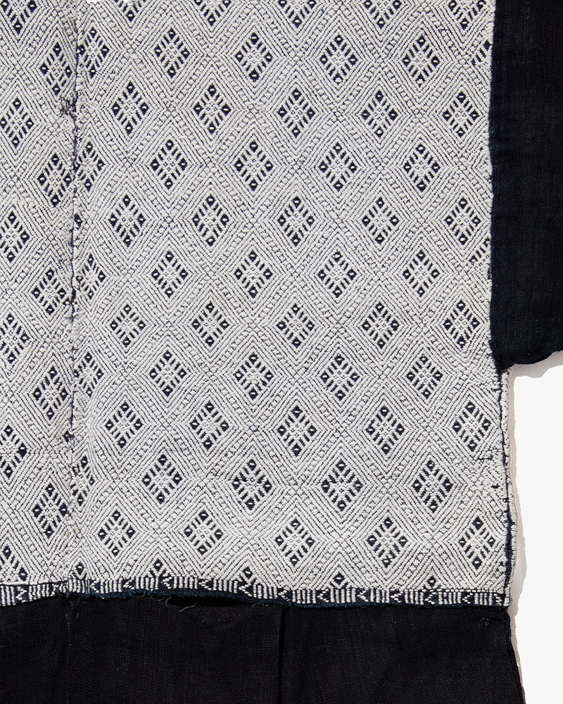 Vintage Noragi Jacket, Partially Sashiko Stitched, Indigo with White Hishi