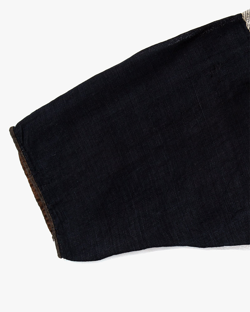 Vintage Noragi Jacket, Partially Sashiko Stitched, Indigo with White Hishi