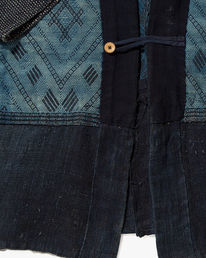 Vintage Noragi Jacket, Kogin Sashiko, Indigo with Hishi