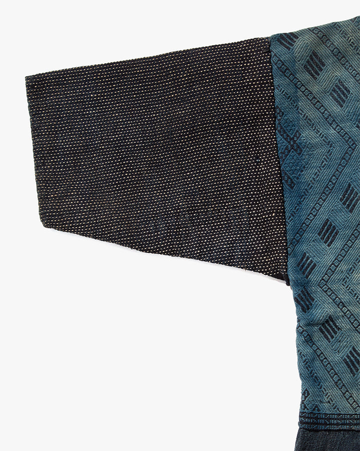 Vintage Noragi Jacket, Kogin Sashiko, Indigo with Hishi