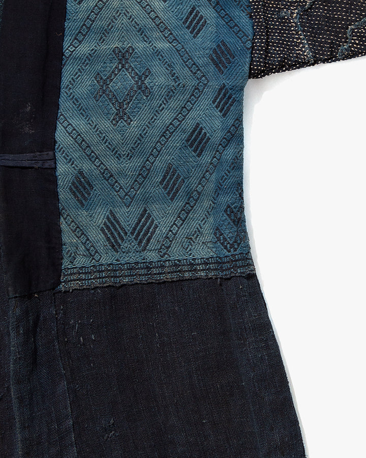 Vintage Noragi Jacket, Kogin Sashiko, Indigo with Hishi