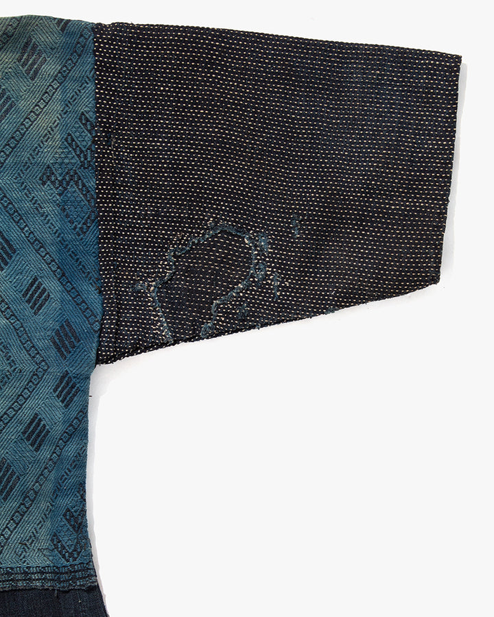 Vintage Noragi Jacket, Kogin Sashiko, Indigo with Hishi