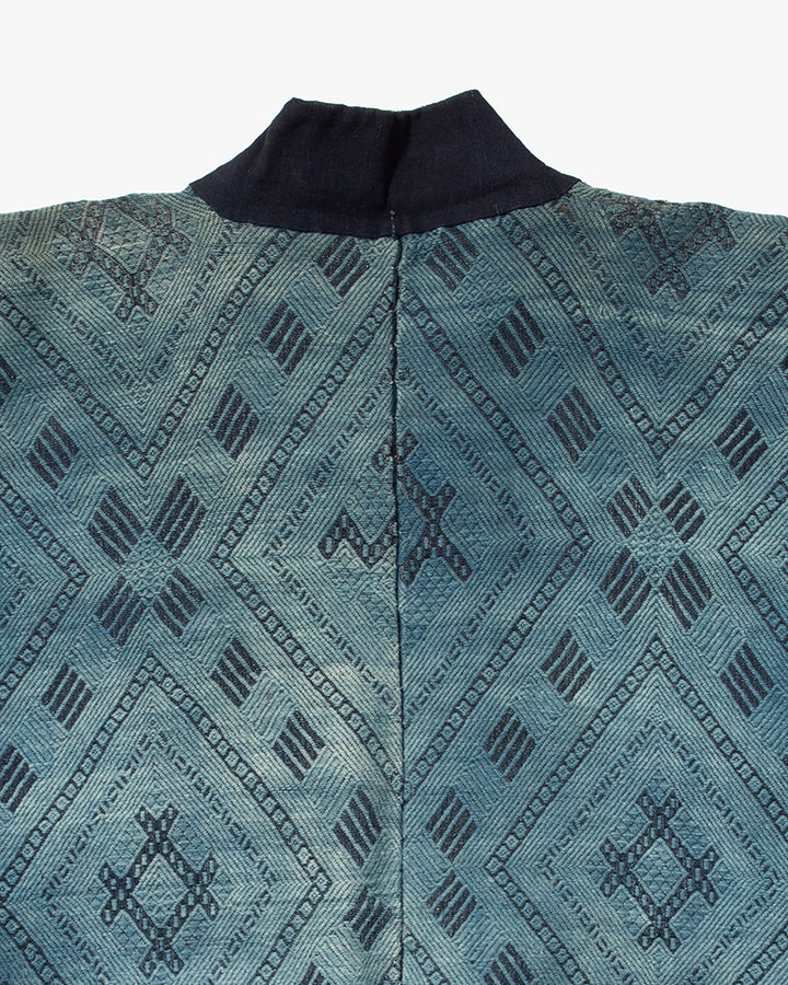 Vintage Noragi Jacket, Kogin Sashiko, Indigo with Hishi