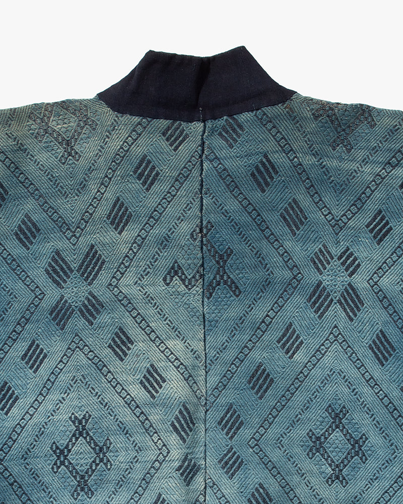 Vintage Noragi Jacket, Kogin Sashiko, Indigo with Hishi