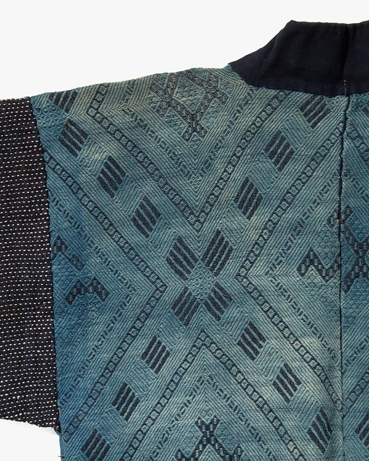 Vintage Noragi Jacket, Kogin Sashiko, Indigo with Hishi