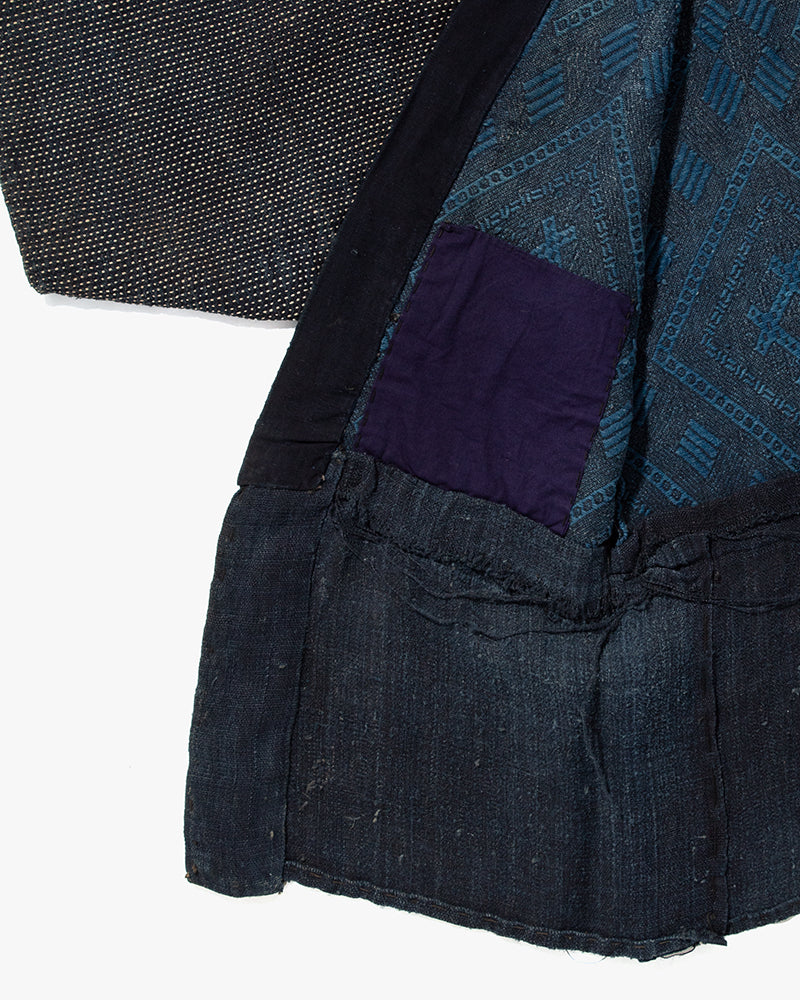 Vintage Noragi Jacket, Kogin Sashiko, Indigo with Hishi