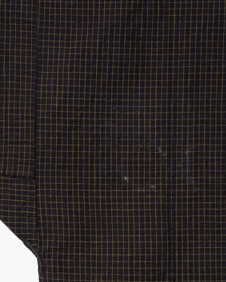Vintage Noragi Jacket, Partially Sashiko Stitched, Indigo with Grid