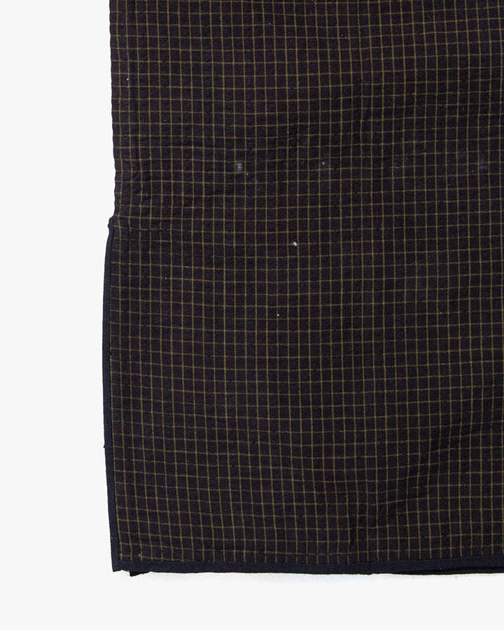 Vintage Noragi Jacket, Partially Sashiko Stitched, Indigo with Grid