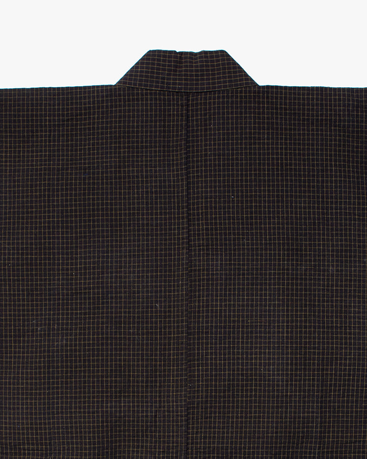 Vintage Noragi Jacket, Partially Sashiko Stitched, Indigo with Grid