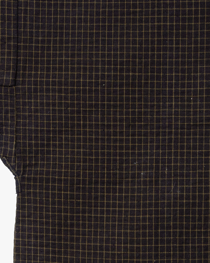 Vintage Noragi Jacket, Partially Sashiko Stitched, Indigo with Grid