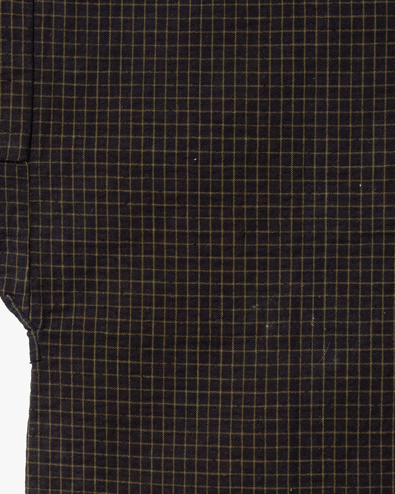 Vintage Noragi Jacket, Partially Sashiko Stitched, Indigo with Grid