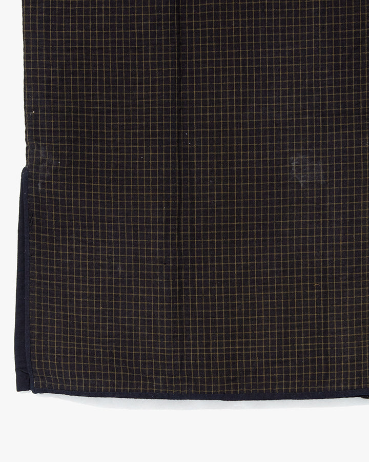 Vintage Noragi Jacket, Partially Sashiko Stitched, Indigo with Grid