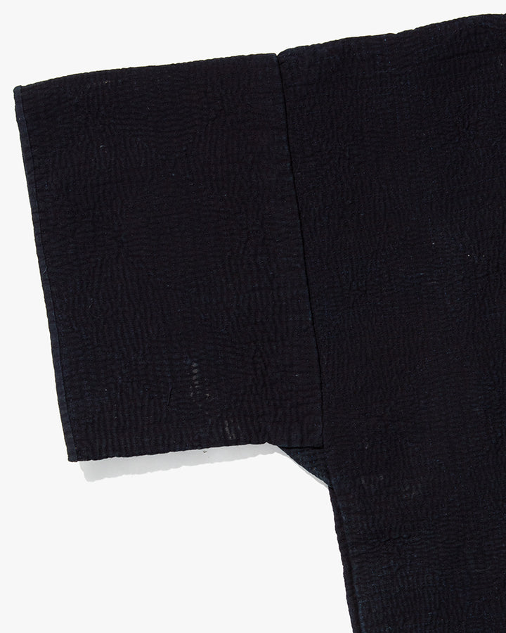 Vintage Noragi Jacket, Fully Sashiko Stitched, Indigo with Grid Collar