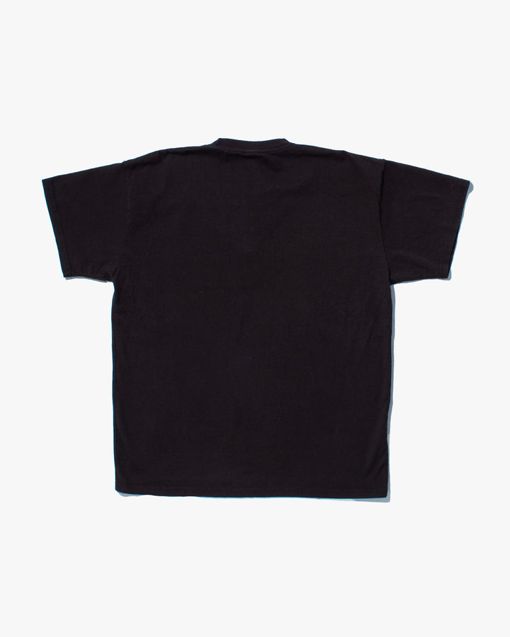 Kiriko Original Tee, 8oz Cotton, Henley Tee, Black with Chambray, Indigo Small Multi