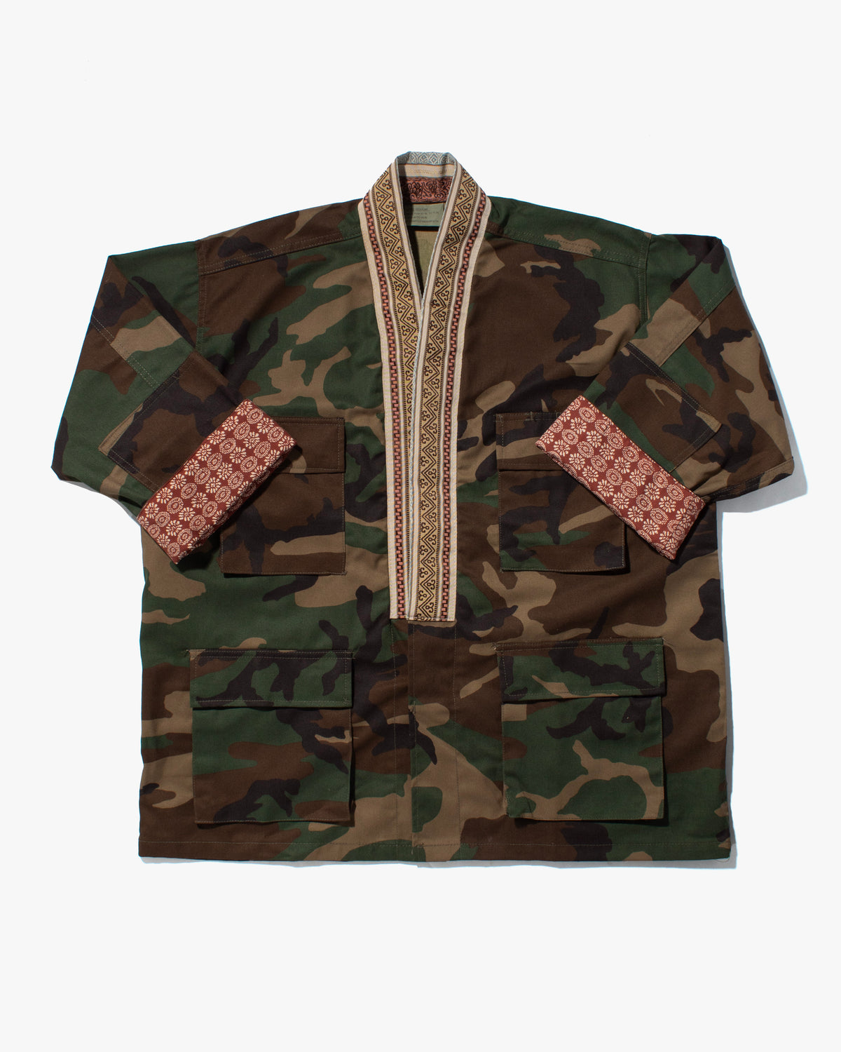 Kiriko Custom Military Jacket, Camo Patched, Pheasant