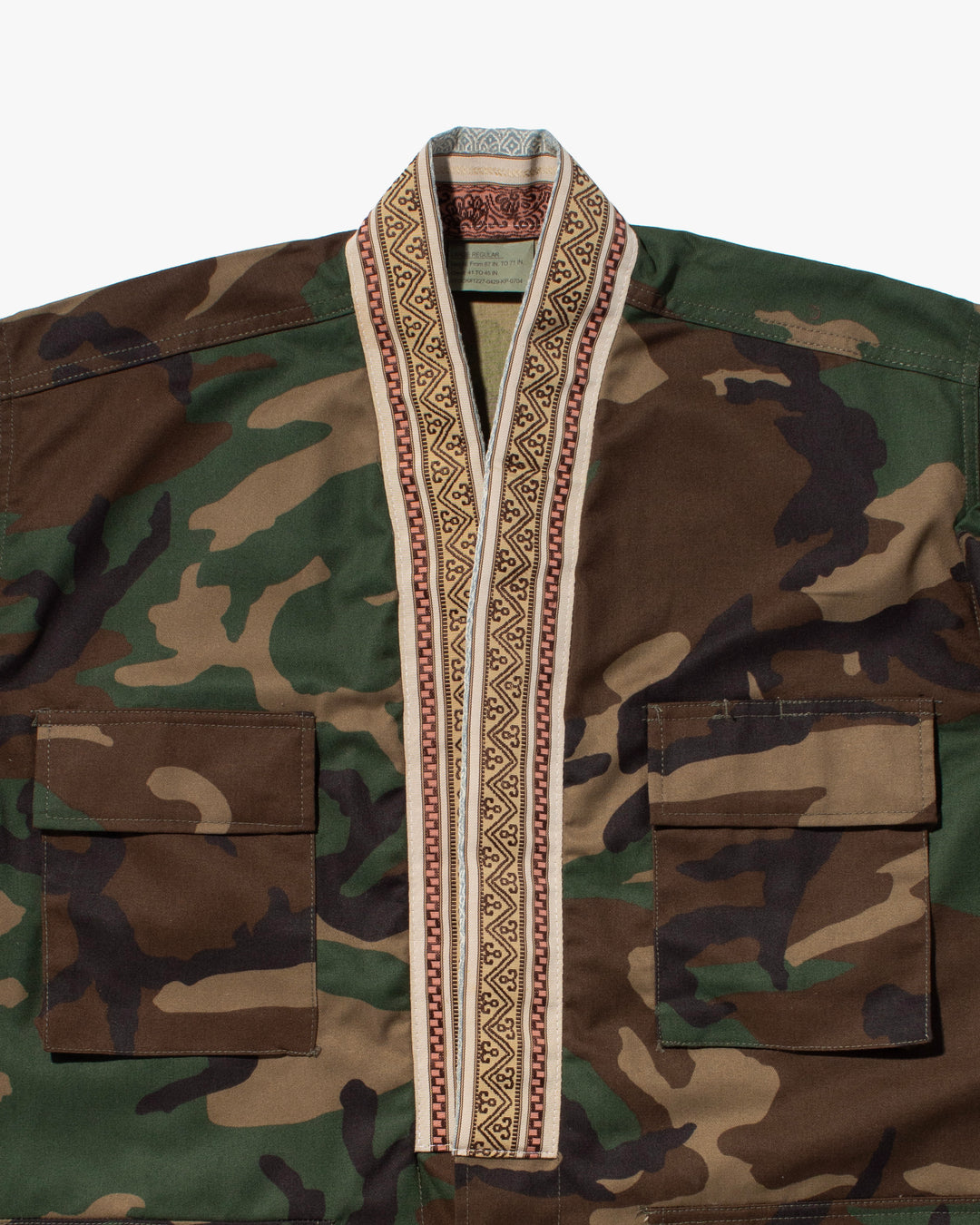Kiriko Custom Military Jacket, Camo Patched, Pheasant