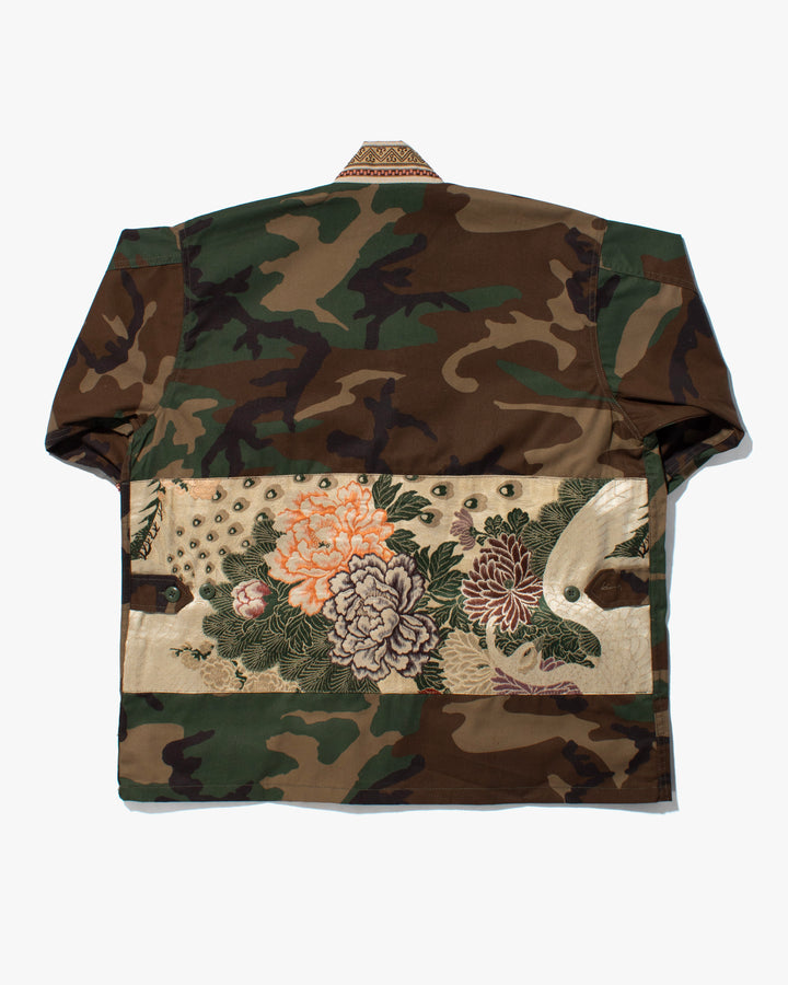 Kiriko Custom Military Jacket, Camo Patched, Pheasant