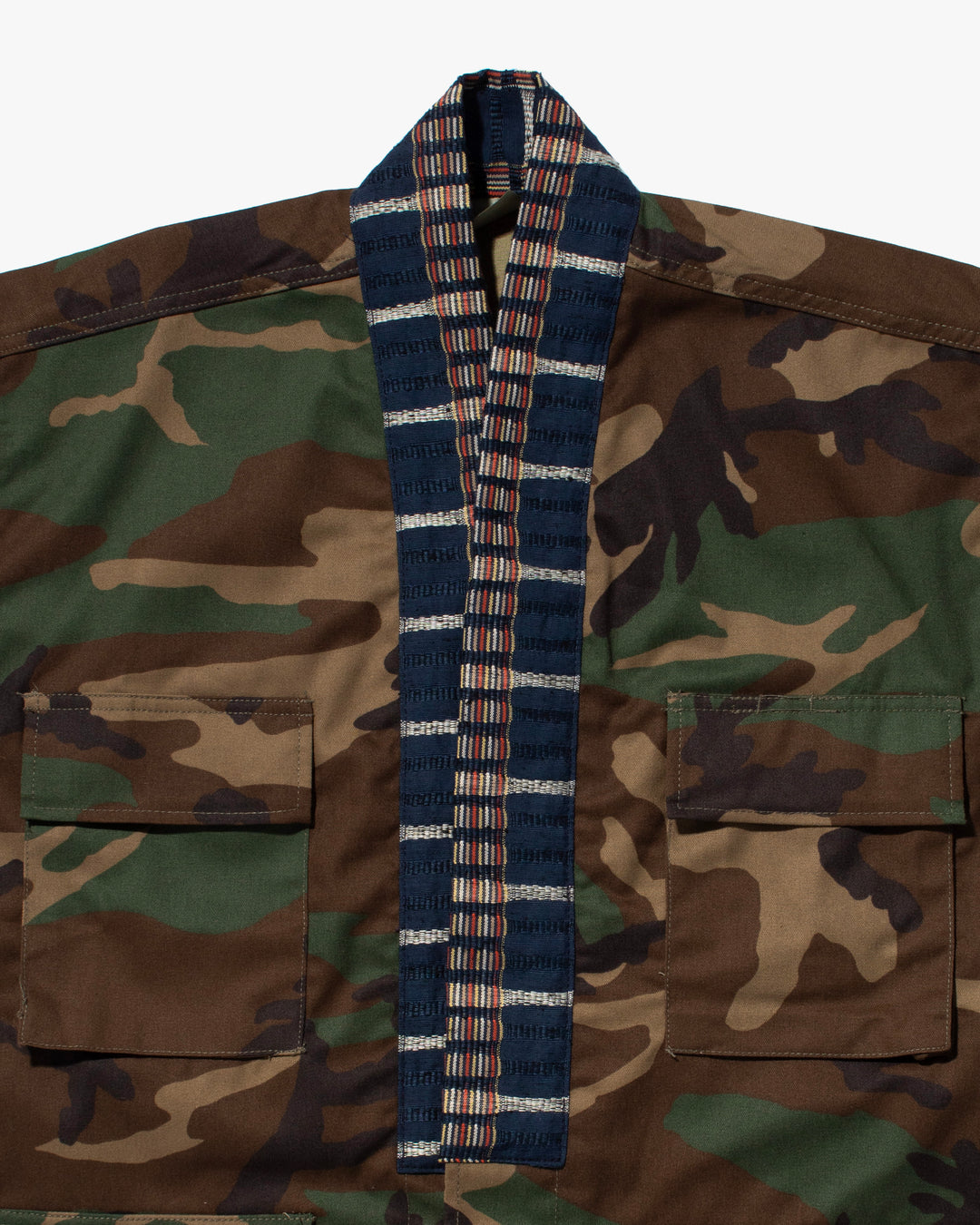 Kiriko Custom Military Jacket, Camo Patched, Kiku-Karakusa