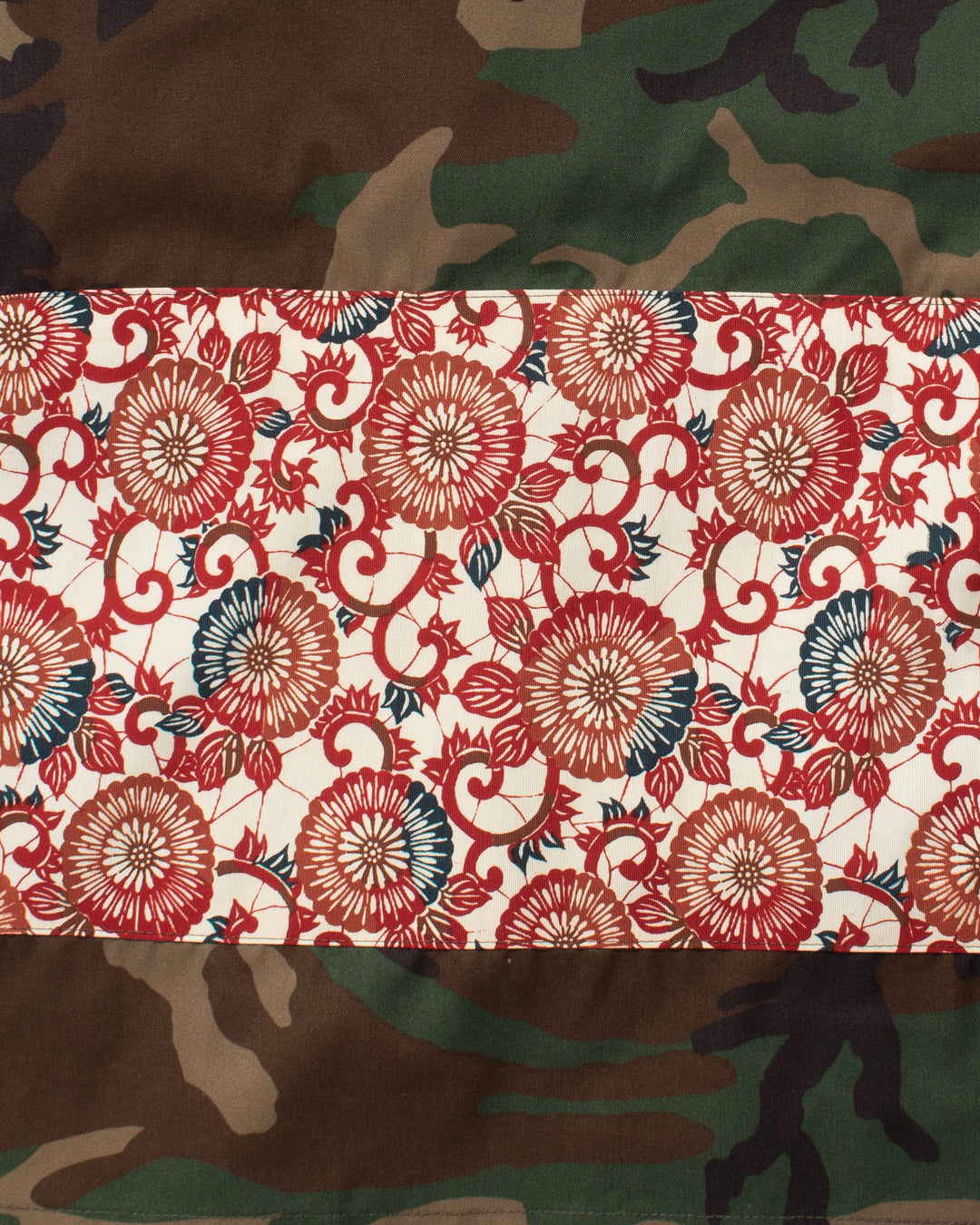 Kiriko Custom Military Jacket, Camo Patched, Kiku-Karakusa