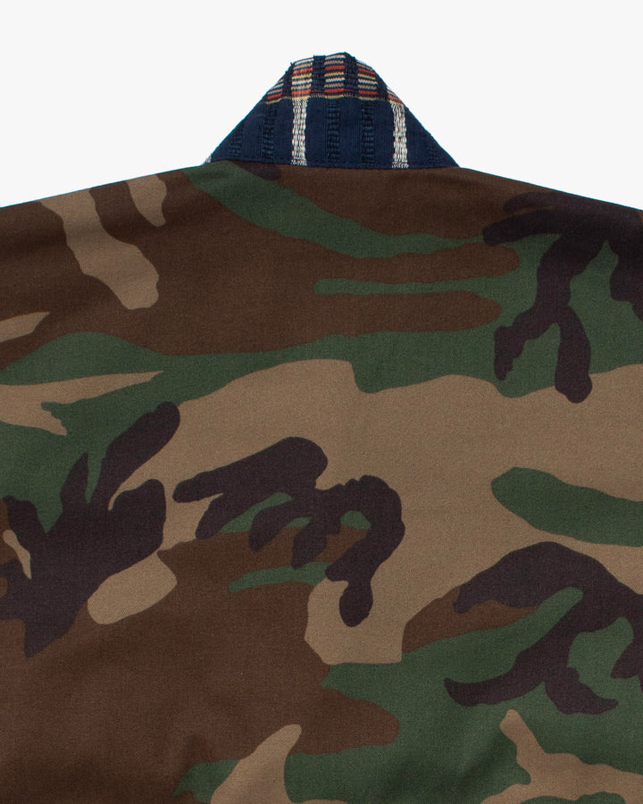 Kiriko Custom Military Jacket, Camo Patched, Kiku-Karakusa