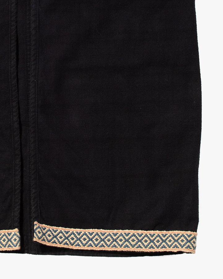 Japanese Repro Noragi-Style Jacket, Cubism, Black with Diamond Embroidered Details - S