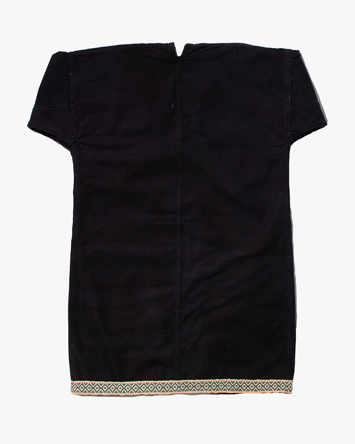 Japanese Repro Noragi-Style Jacket, Cubism, Black with Diamond Embroidered Details - S