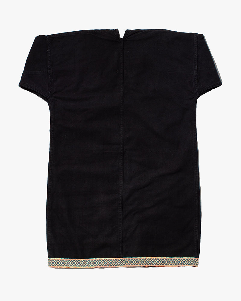 Japanese Repro Noragi-Style Jacket, Cubism, Black with Diamond Embroidered Details - S