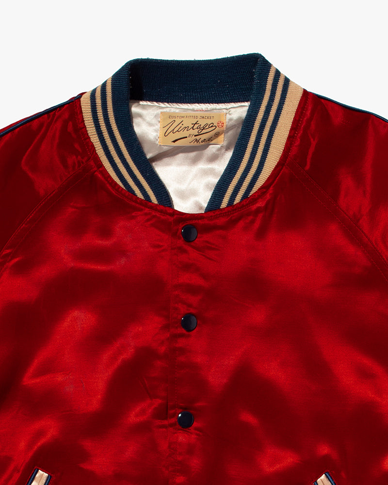 Japanese Repro Varsity Letterman Jacket, H.S.T., Red Thomas- M