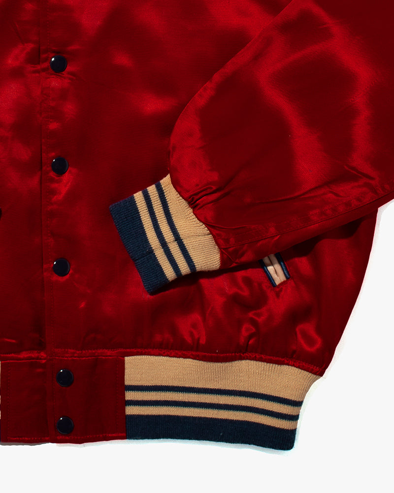 Japanese Repro Varsity Letterman Jacket, H.S.T., Red Thomas- M