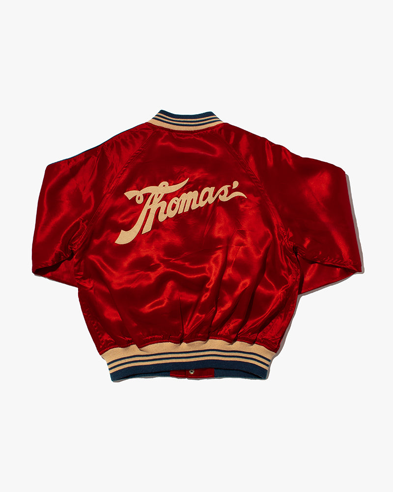 Japanese Repro Varsity Letterman Jacket, H.S.T., Red Thomas- M