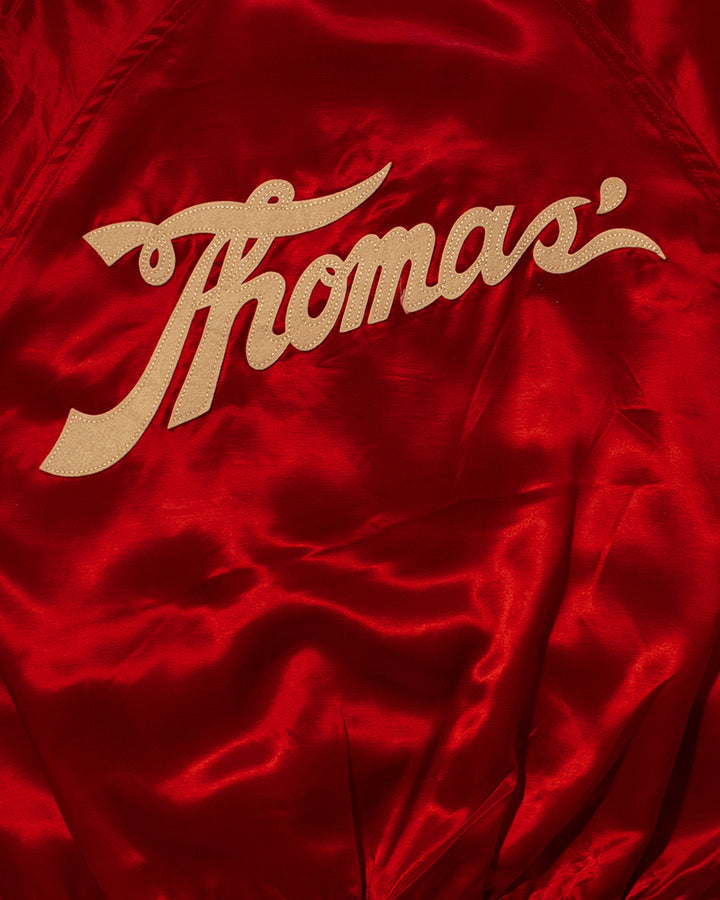 Japanese Repro Varsity Letterman Jacket, H.S.T., Red Thomas- M