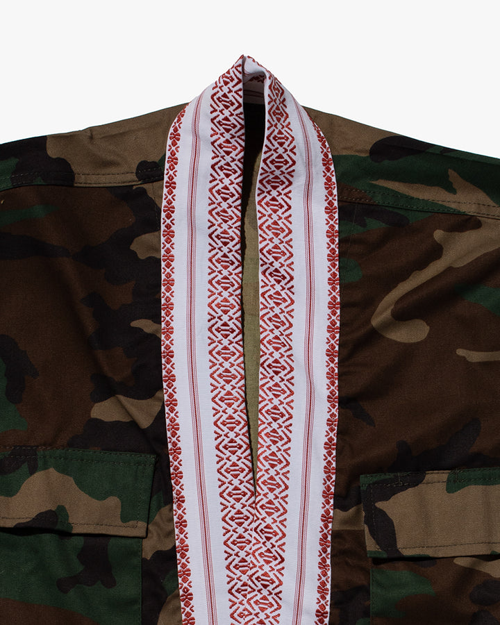 Kiriko Custom Military Jacket, Camo Patched, Pheasant