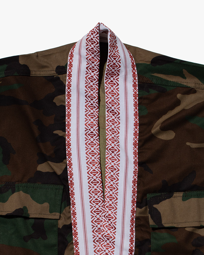 Kiriko Custom Military Jacket, Camo Patched, Pheasant