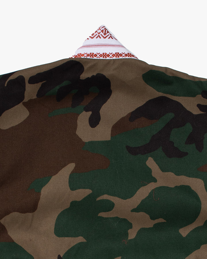 Kiriko Custom Military Jacket, Camo Patched, Pheasant