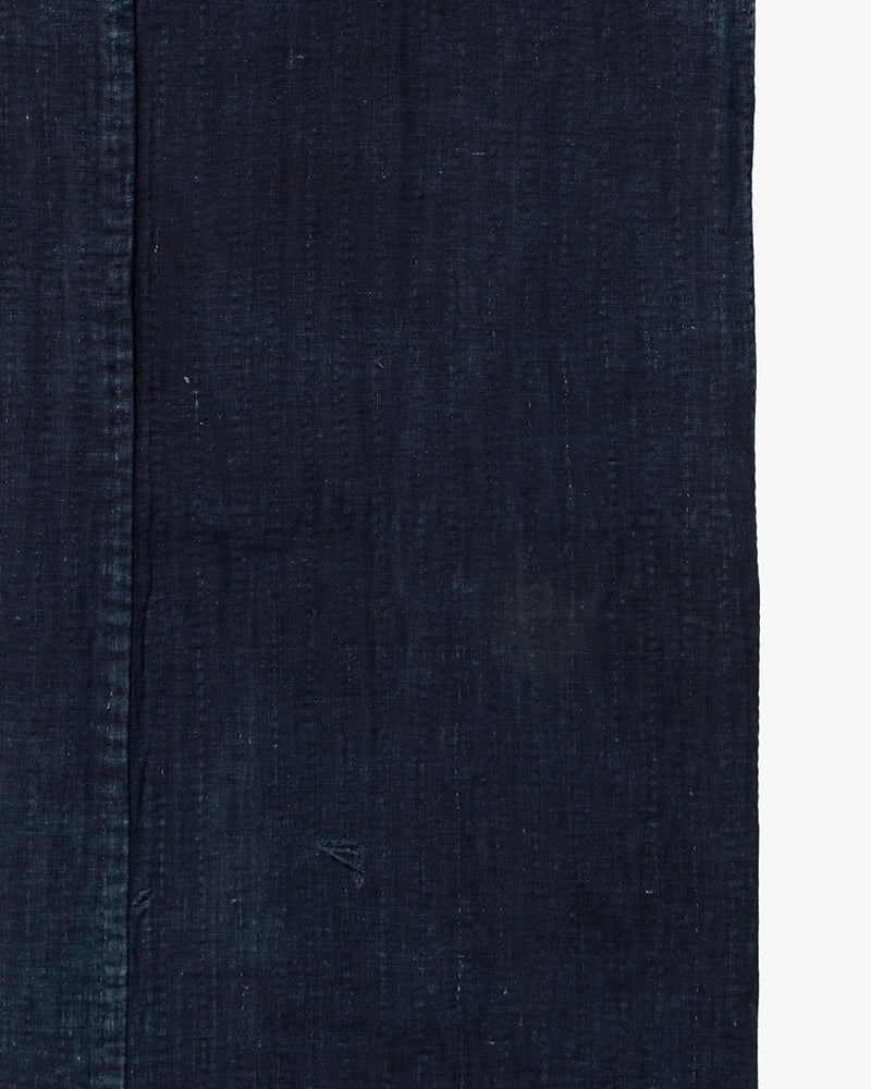 Vintage Noragi Jacket, Fully Sashiko Stitched, Indigo with Striped Sleeves