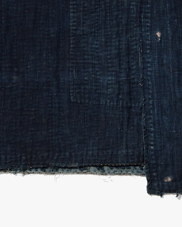 Vintage Noragi Jacket, Fully Sashiko Stitched, Indigo with Striped Sleeves