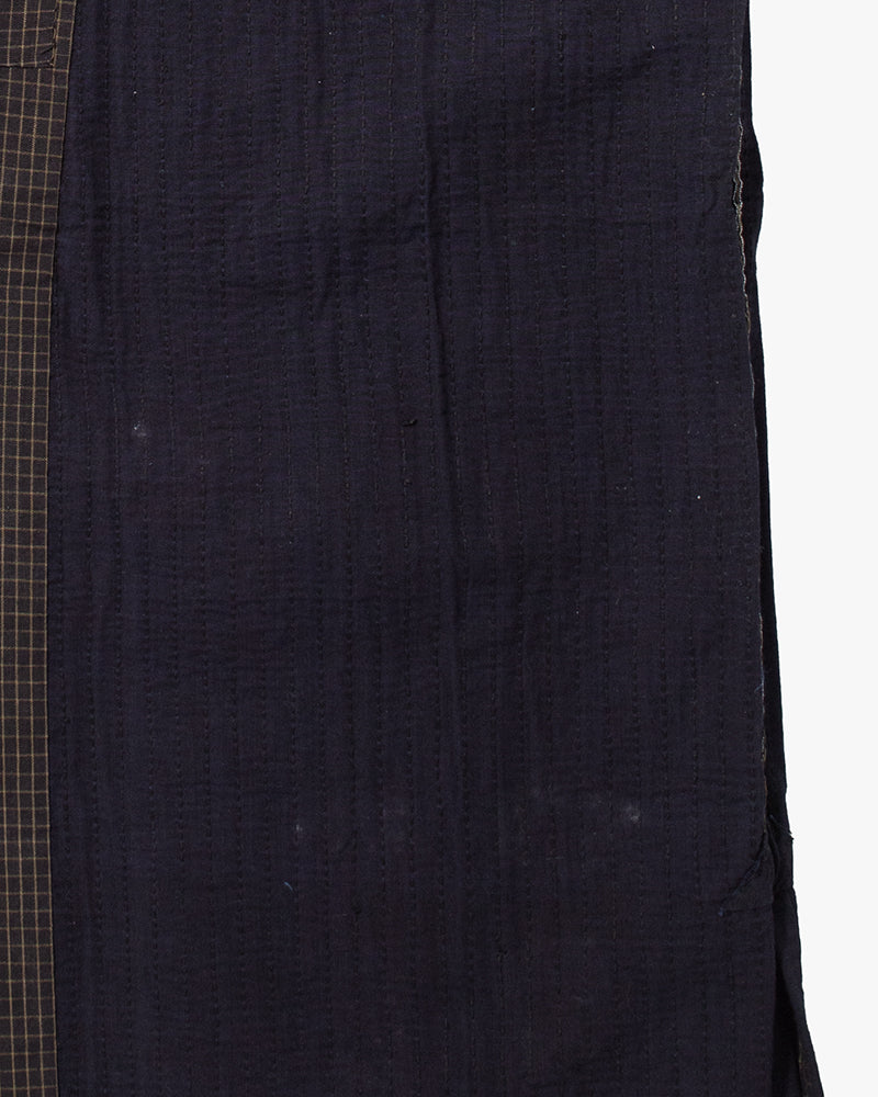 Vintage Noragi Jacket, Partially Sashiko Stitched, Indigo with Grid