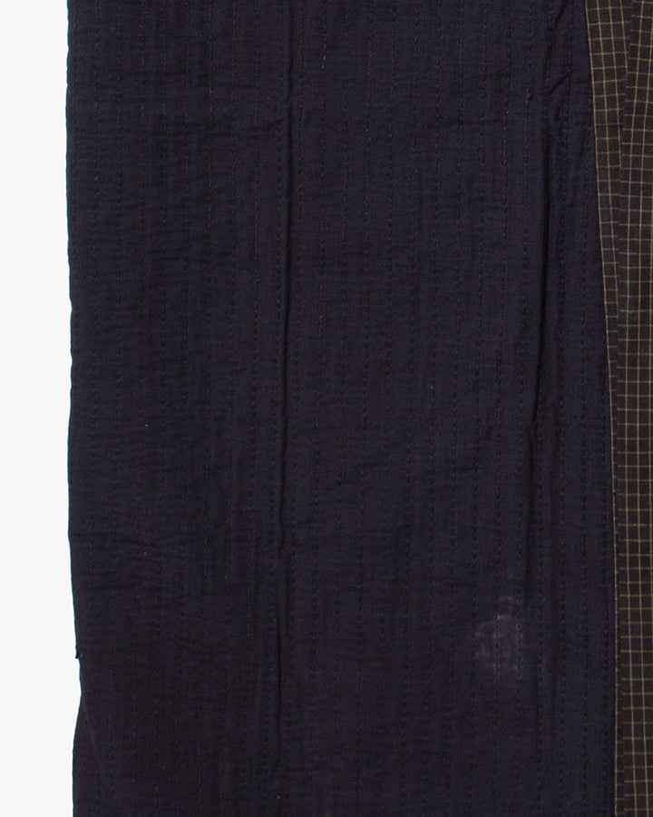 Vintage Noragi Jacket, Partially Sashiko Stitched, Indigo with Grid