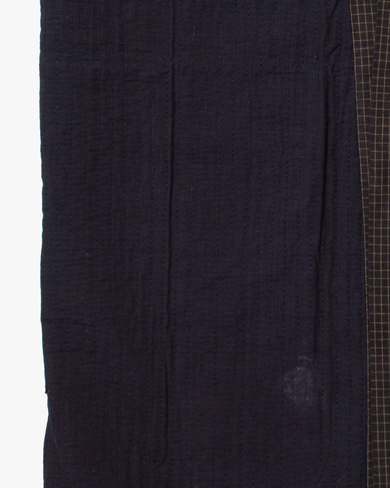 Vintage Noragi Jacket, Partially Sashiko Stitched, Indigo with Grid