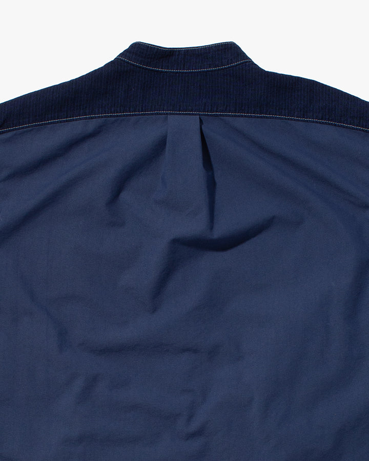 Kiriko Original Shirt, Long Sleeve Button-Up, Patched Mandarin Collar, Shippou, Custom Dyed