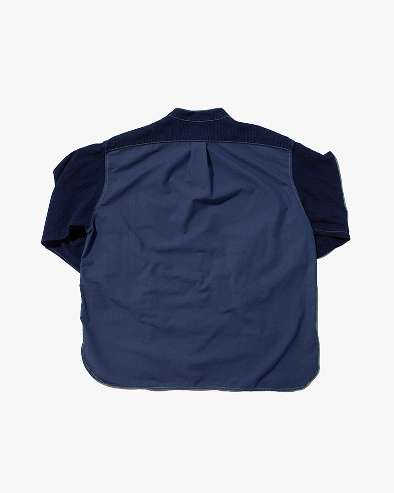 Kiriko Original Shirt, Long Sleeve Button-Up, Patched Mandarin Collar, Shippou, Custom Dyed