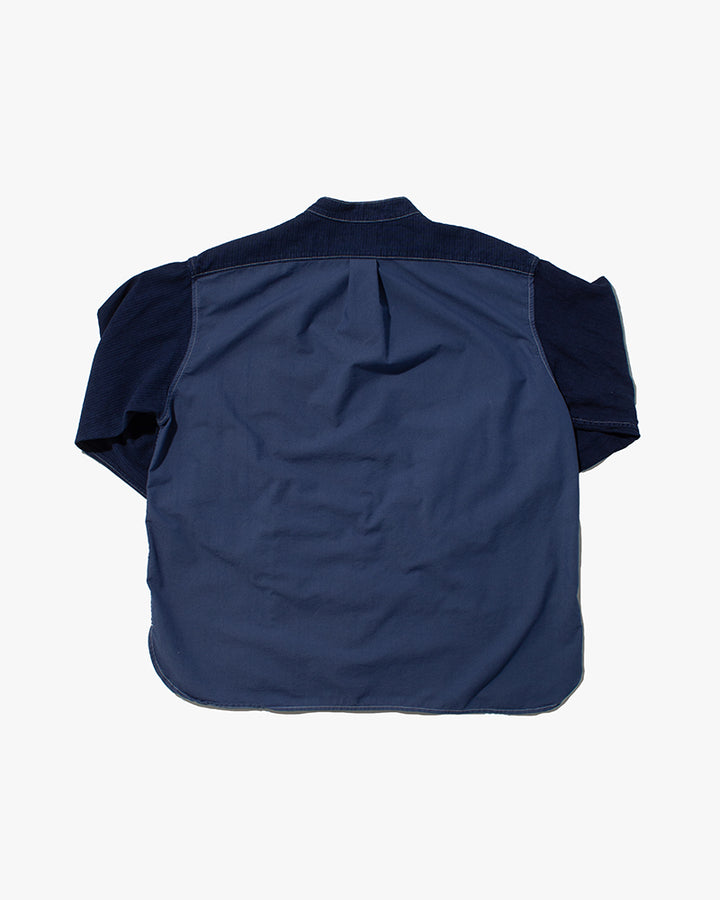 Kiriko Original Shirt, Long Sleeve Button-Up, Patched Mandarin Collar, Shippou, Custom Dyed