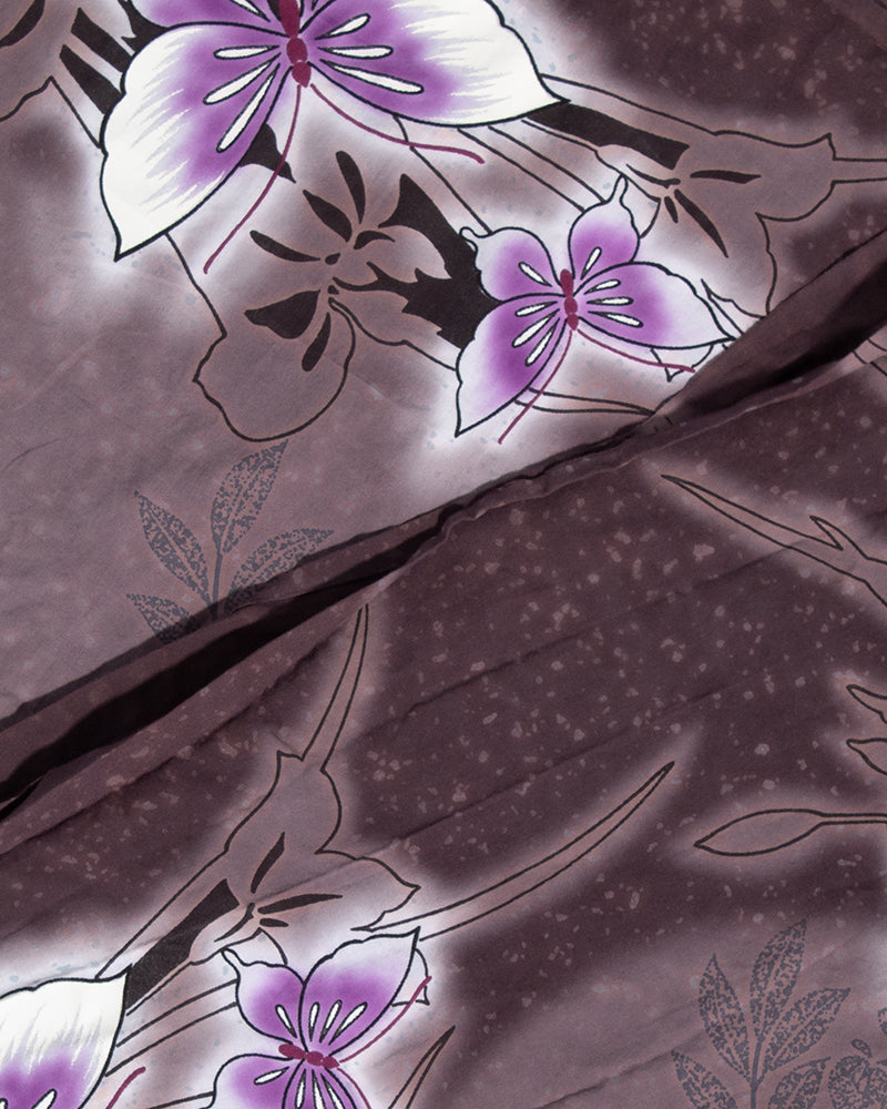 Kiriko Original Scarf, Kiji, Yukata, Gray Butterfly